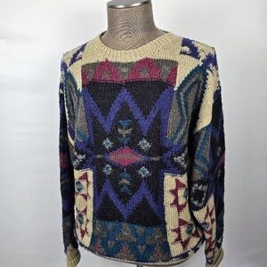 Vintage BOSTON TRADERS LIMITED EDITION  Hand Knitted Wool Sweater Men's XL